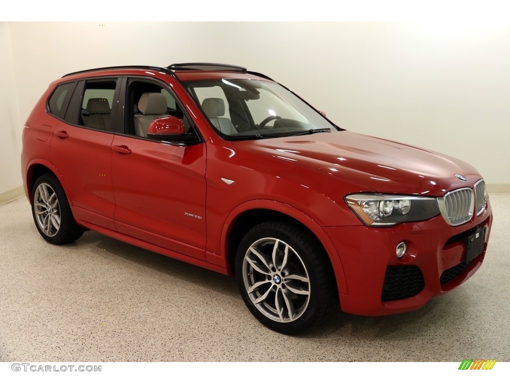 2016 X3 xDrive28i - Melbourne Red Metallic / Ivory White photo #1