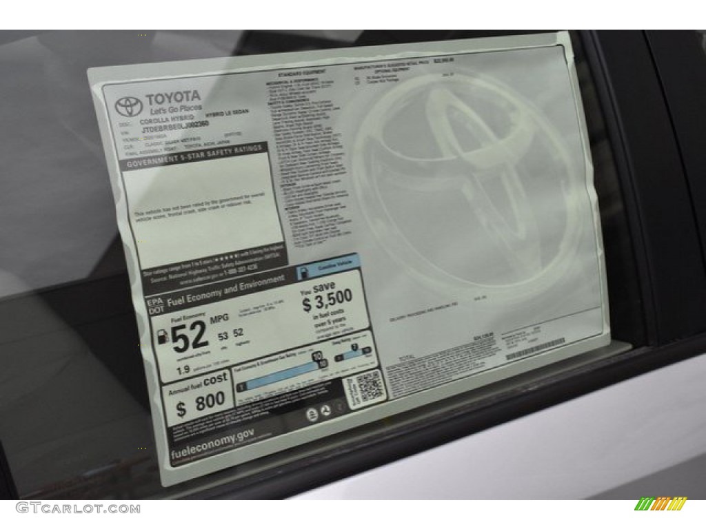 2020 Toyota Corolla LE Hybrid Window Sticker Photos