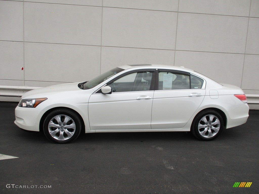 2008 Accord EX-L V6 Sedan - White Diamond Pearl / Ivory photo #2