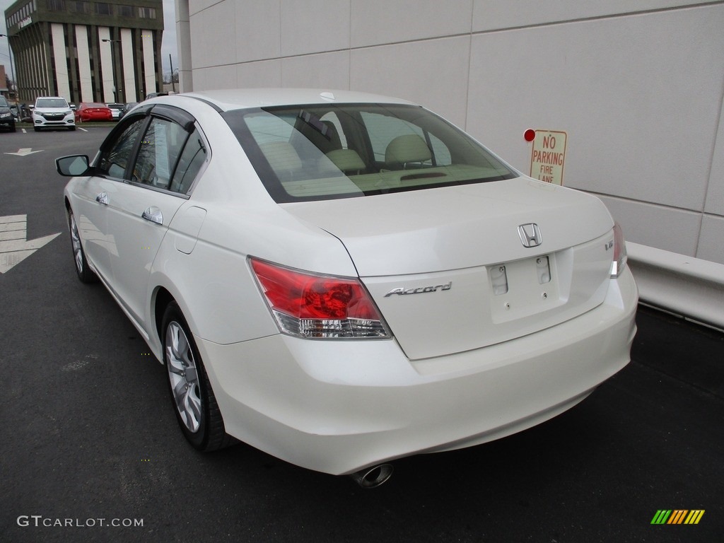 2008 Accord EX-L V6 Sedan - White Diamond Pearl / Ivory photo #3