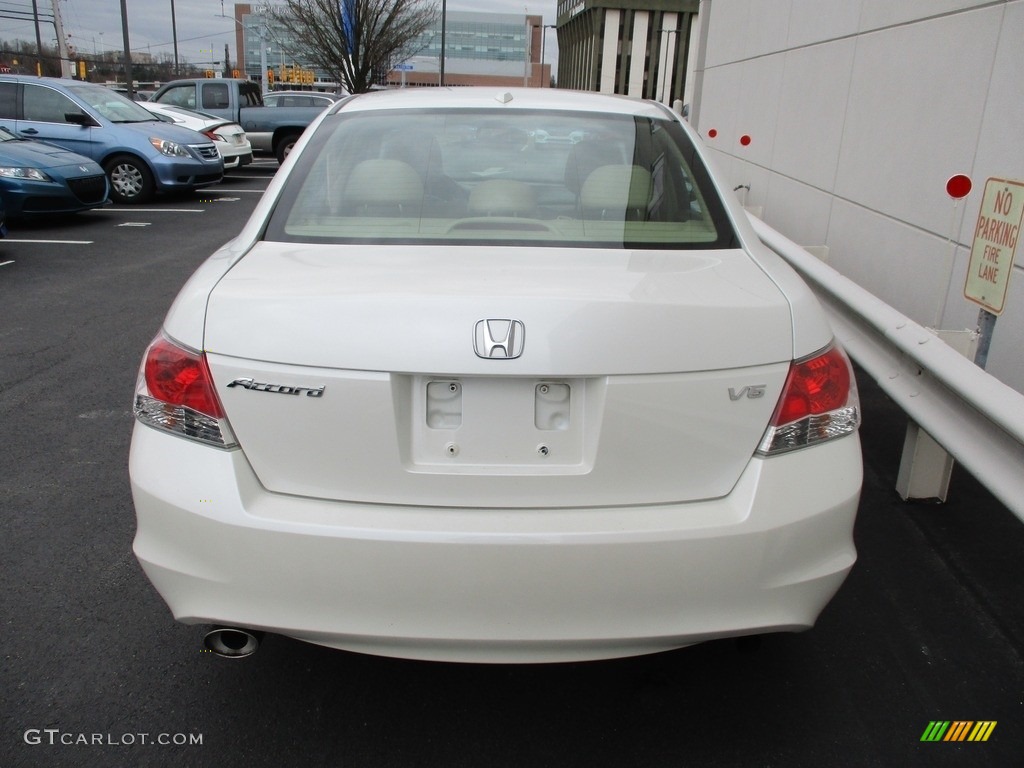 2008 Accord EX-L V6 Sedan - White Diamond Pearl / Ivory photo #4