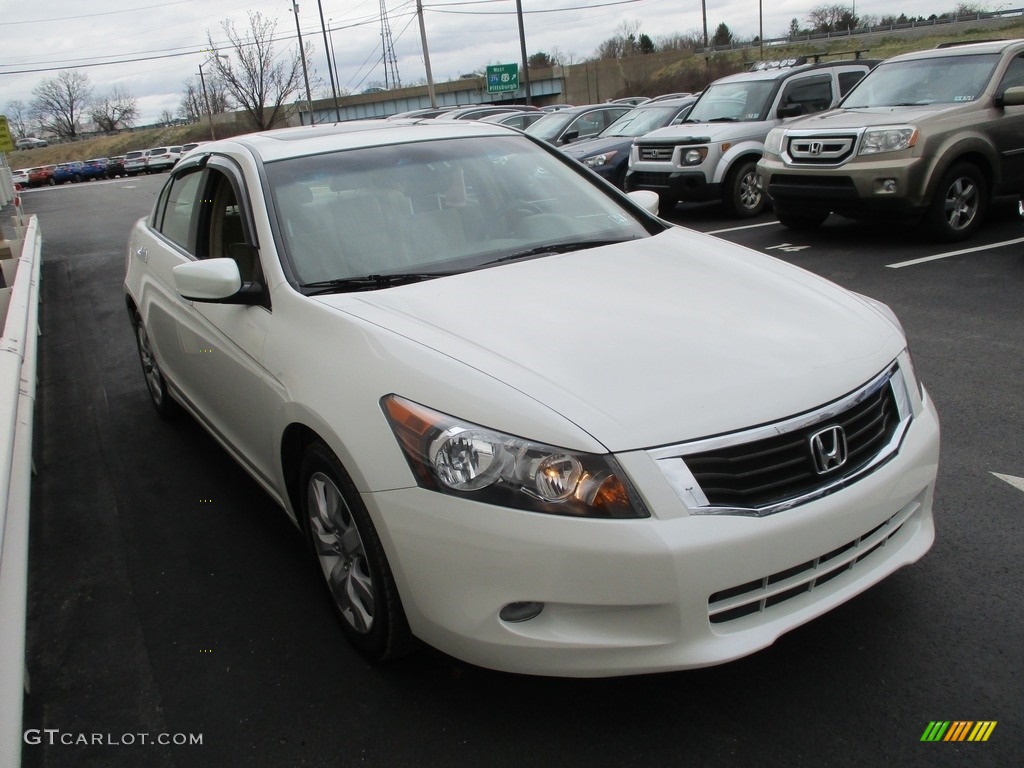 2008 Accord EX-L V6 Sedan - White Diamond Pearl / Ivory photo #7
