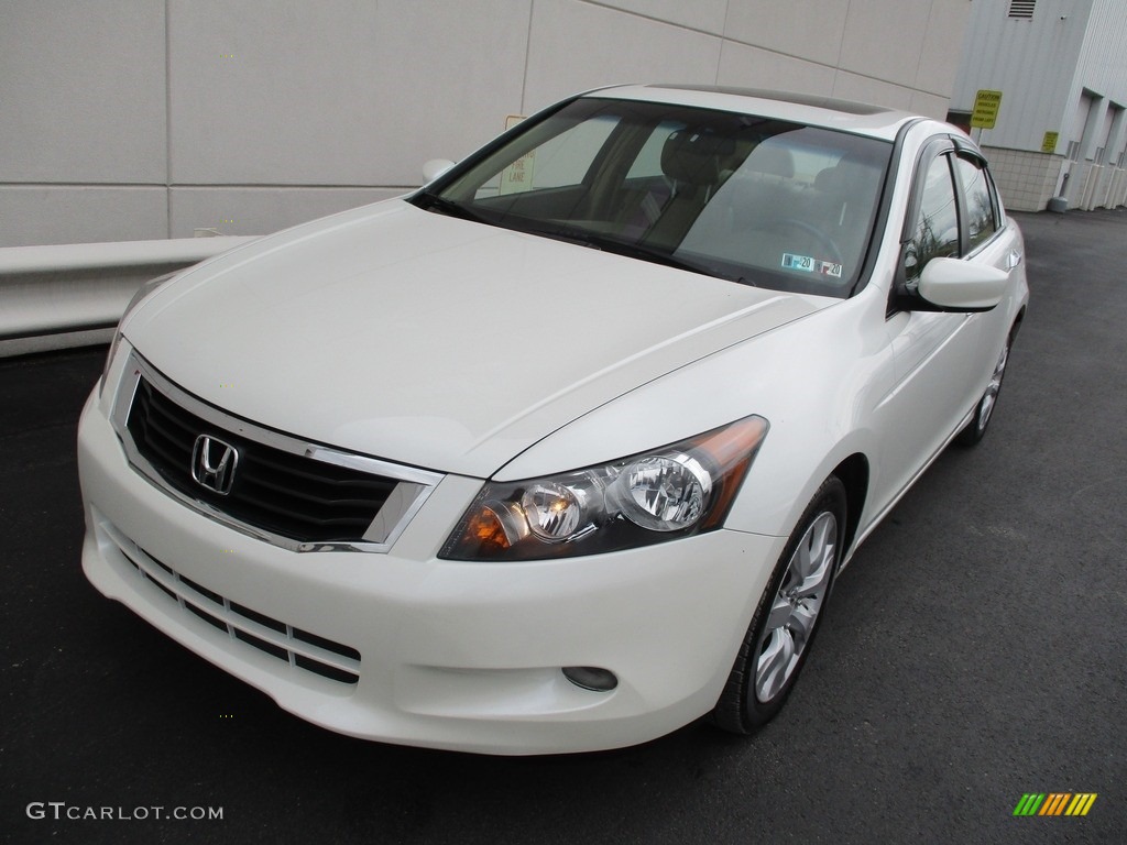 2008 Accord EX-L V6 Sedan - White Diamond Pearl / Ivory photo #9