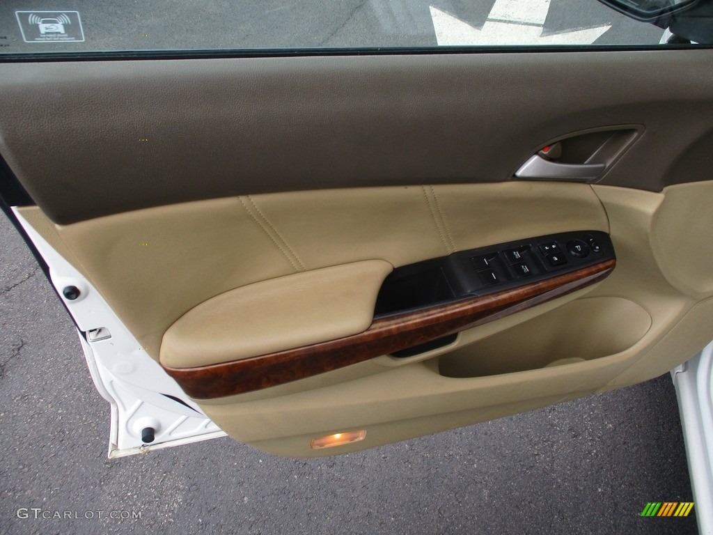 2008 Accord EX-L V6 Sedan - White Diamond Pearl / Ivory photo #10