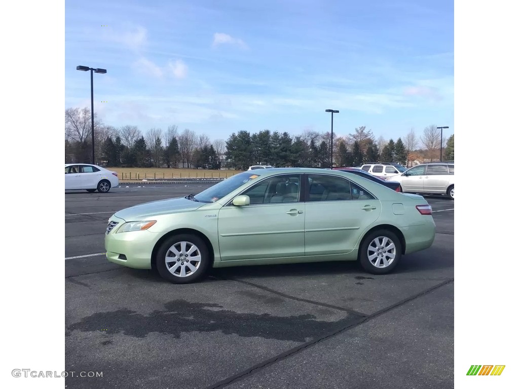 2007 Camry Hybrid - Jasper Green Pearl / Bisque photo #2