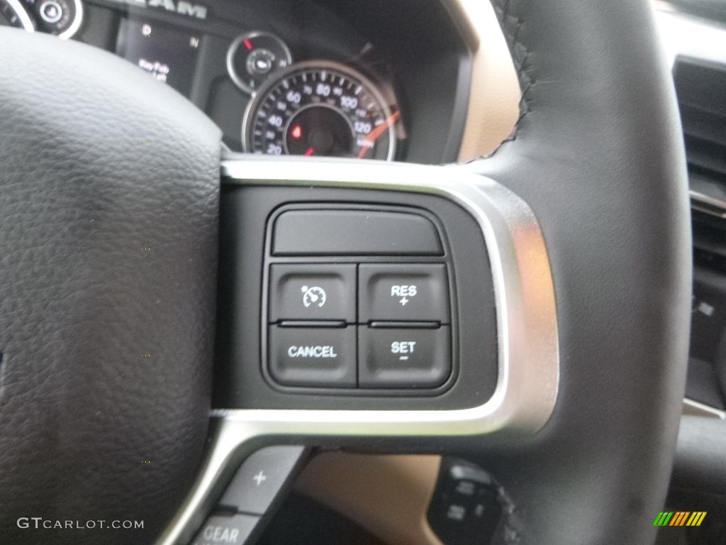 2019 Ram 3500 Big Horn Crew Cab 4x4 Black/Light Frost Beige Steering Wheel Photo #132740902