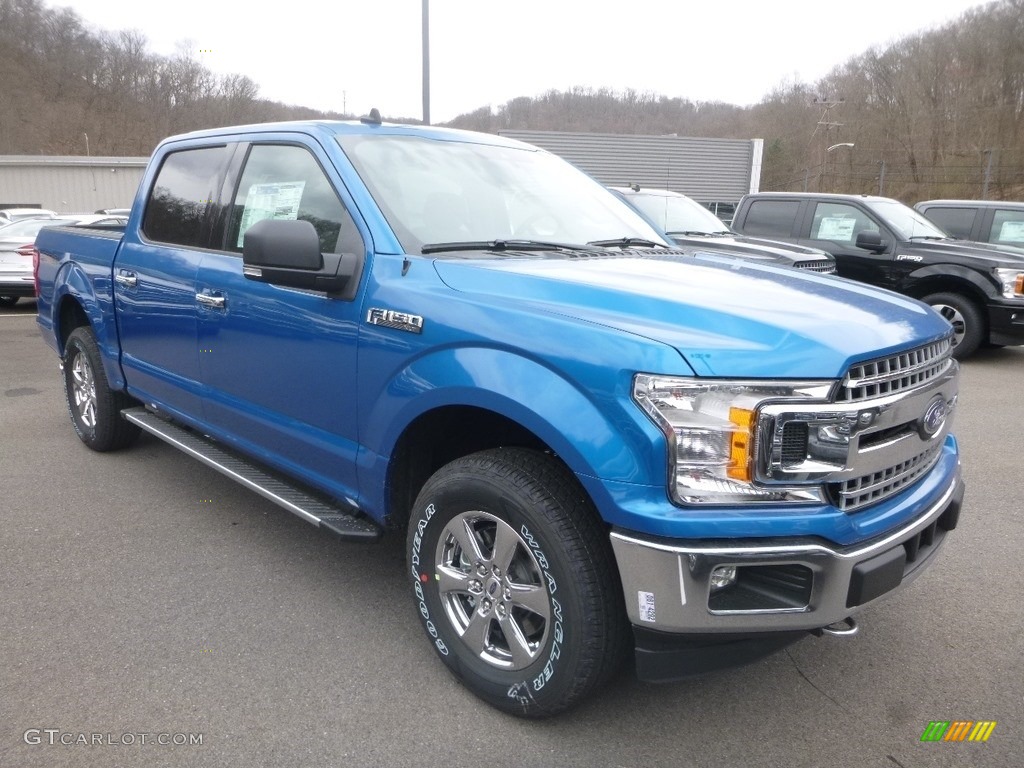 2019 F150 XLT SuperCrew 4x4 - Velocity Blue / Earth Gray photo #3