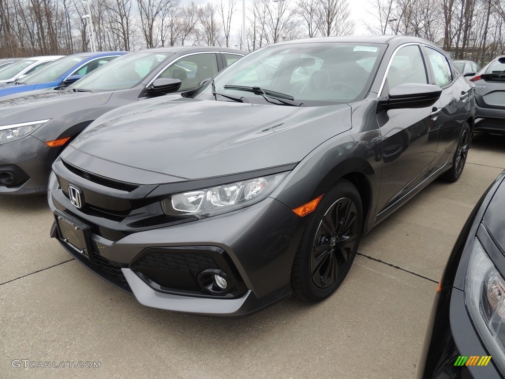 2019 Civic EX Hatchback - Polished Metal Metallic / Black/Ivory photo #1