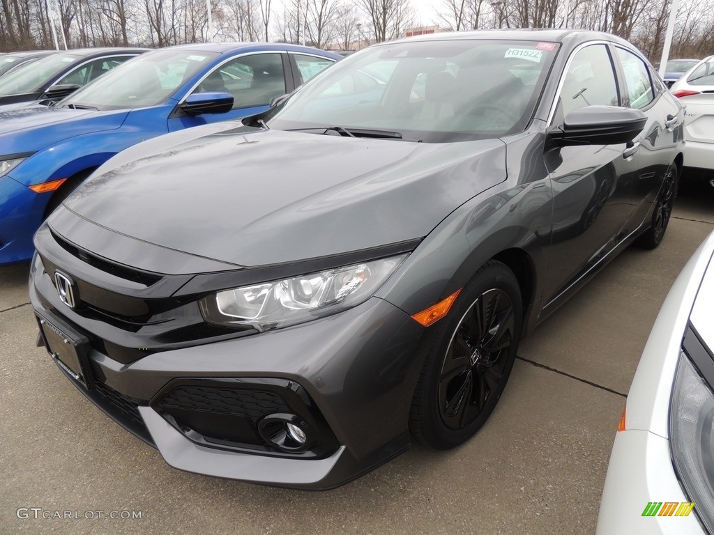 2019 Civic EX Hatchback - Polished Metal Metallic / Black/Ivory photo #1