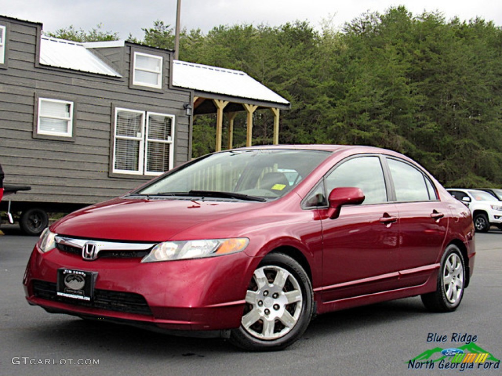 2006 Civic LX Sedan - Tango Red Pearl / Ivory photo #1