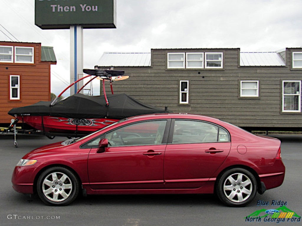 2006 Civic LX Sedan - Tango Red Pearl / Ivory photo #2