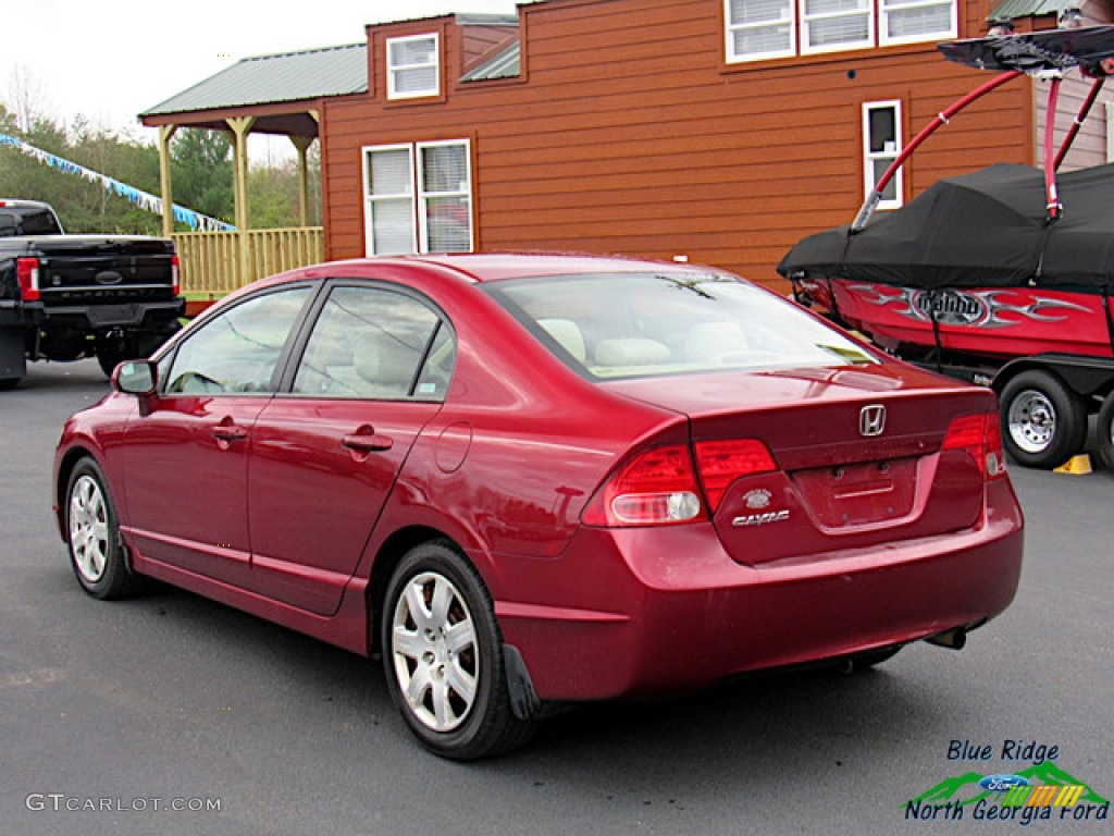 2006 Civic LX Sedan - Tango Red Pearl / Ivory photo #3