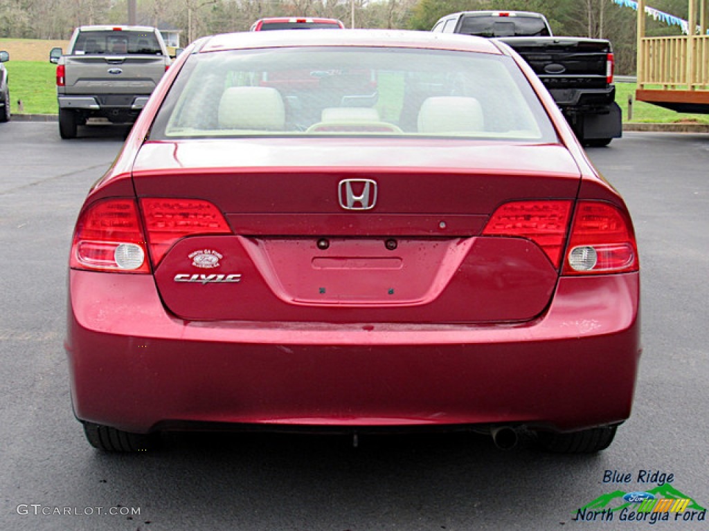 2006 Civic LX Sedan - Tango Red Pearl / Ivory photo #4