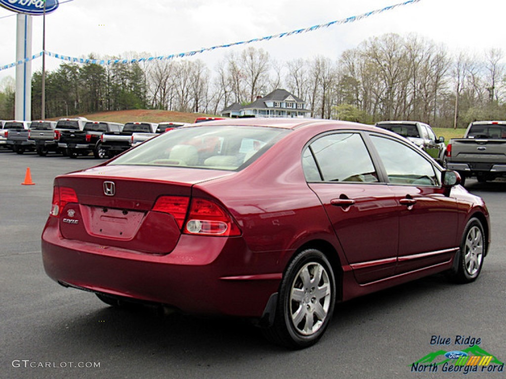 2006 Civic LX Sedan - Tango Red Pearl / Ivory photo #5