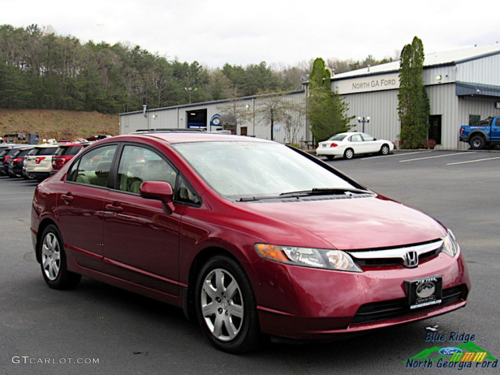 2006 Civic LX Sedan - Tango Red Pearl / Ivory photo #7