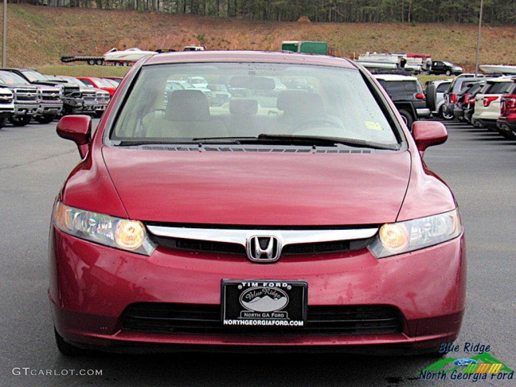 2006 Civic LX Sedan - Tango Red Pearl / Ivory photo #8