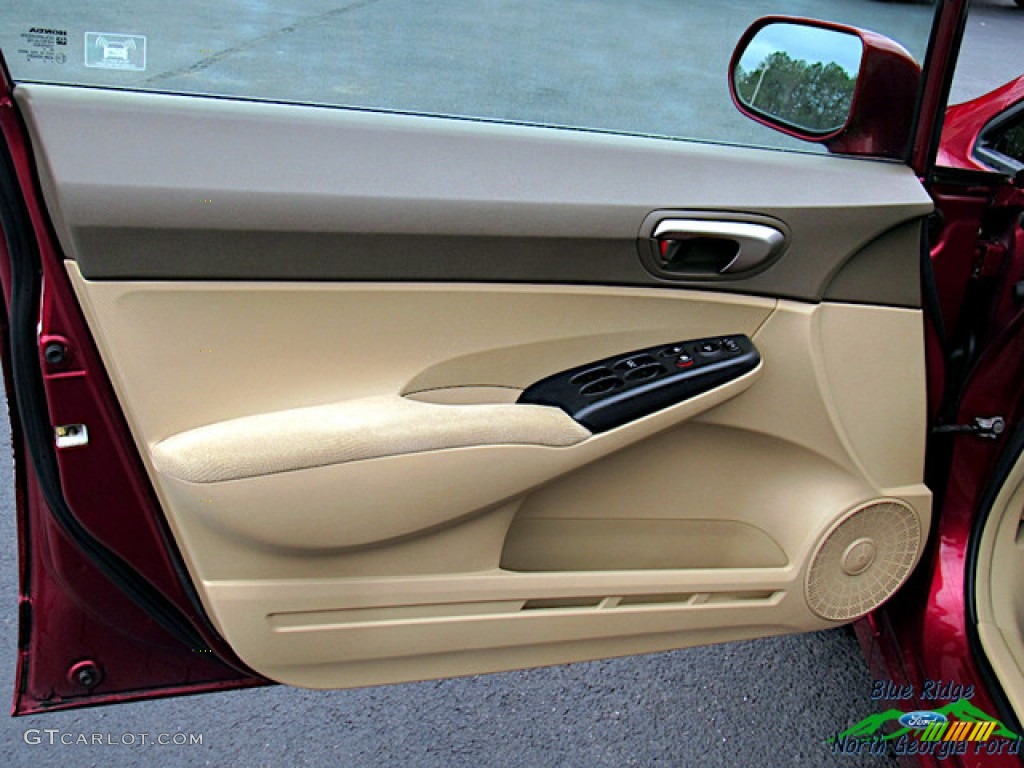 2006 Civic LX Sedan - Tango Red Pearl / Ivory photo #9