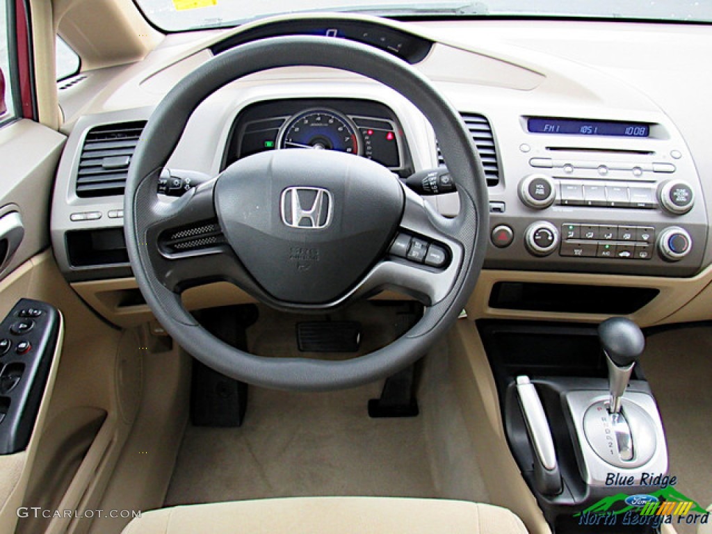 2006 Civic LX Sedan - Tango Red Pearl / Ivory photo #16