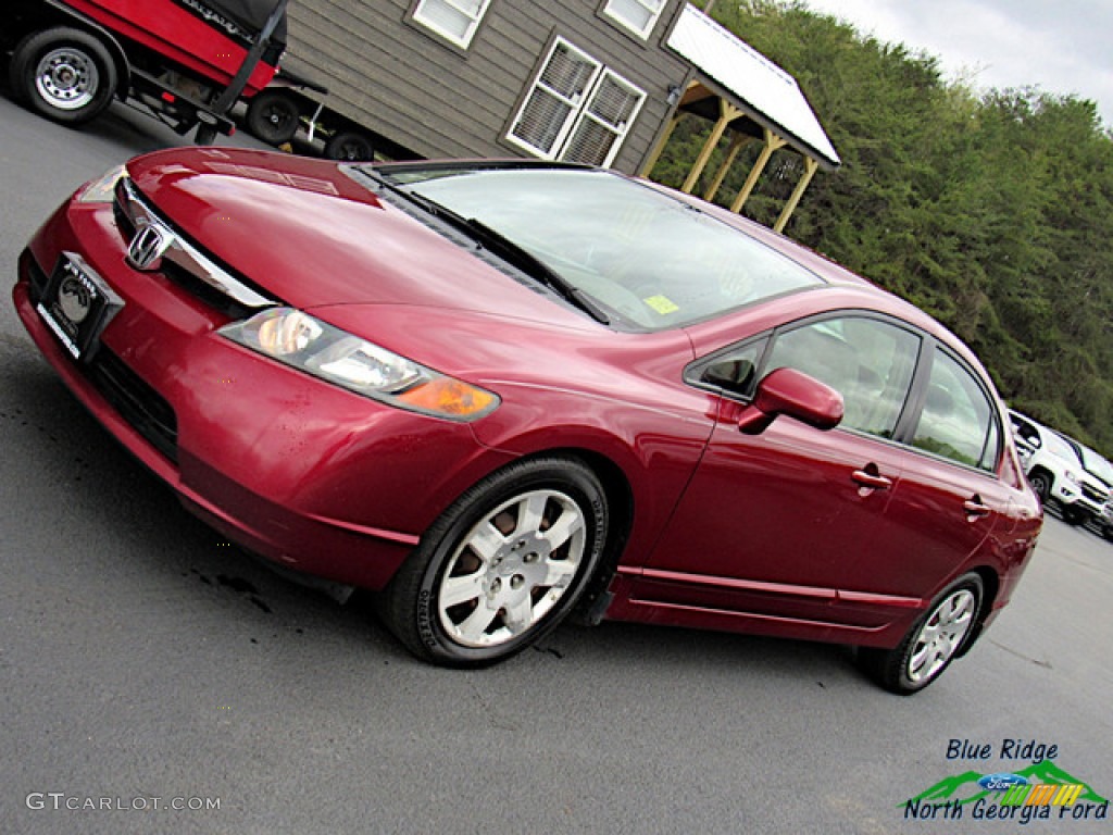 2006 Civic LX Sedan - Tango Red Pearl / Ivory photo #24