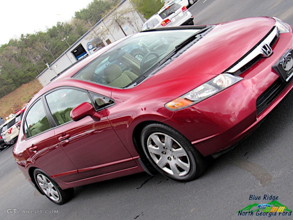 2006 Civic LX Sedan - Tango Red Pearl / Ivory photo #25