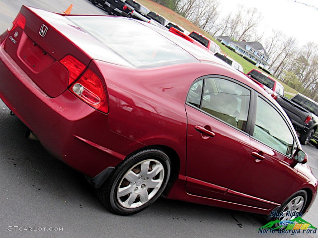 2006 Civic LX Sedan - Tango Red Pearl / Ivory photo #26