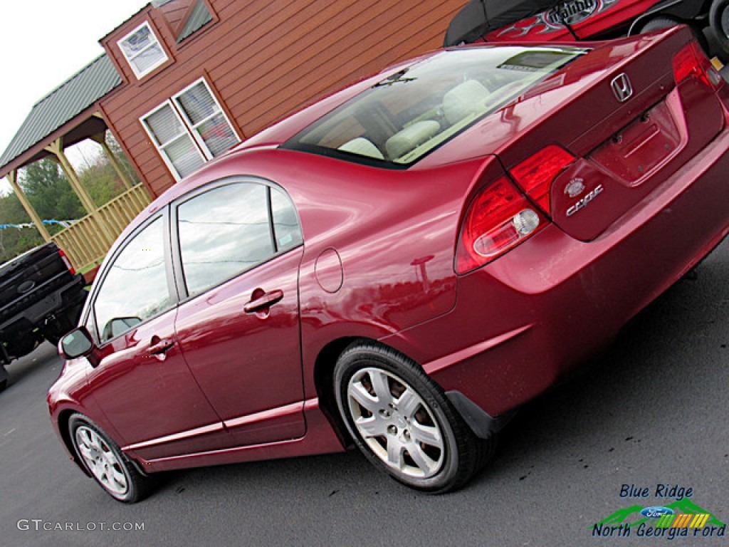 2006 Civic LX Sedan - Tango Red Pearl / Ivory photo #27