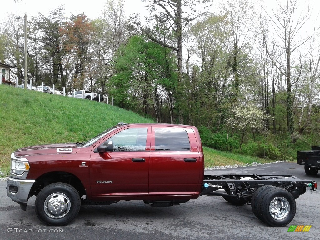 2019 3500 Tradesman Crew Cab 4x4 Chassis - Delmonico Red Pearl / Black/Diesel Gray photo #1