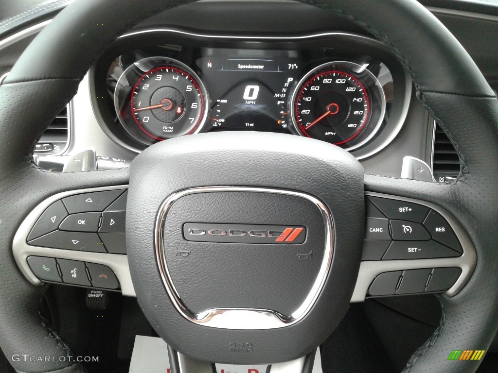 2019 Dodge Charger R/T Scat Pack Black Steering Wheel Photo #132783092