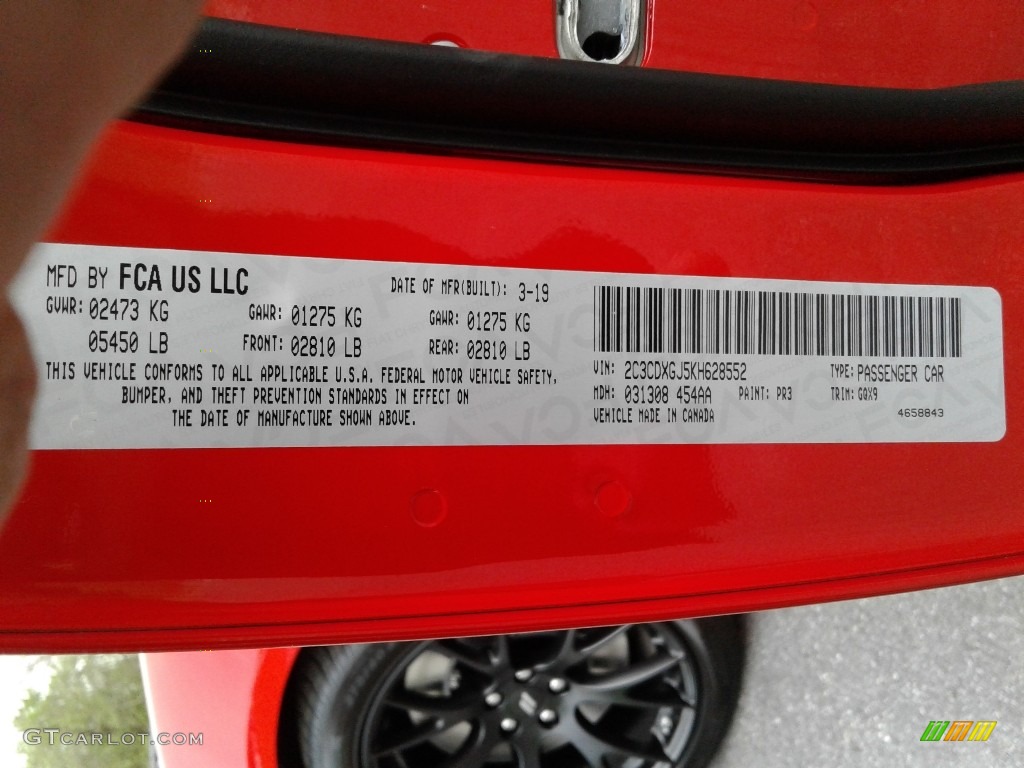 2019 Charger Color Code PR3 for Torred Photo #132783416