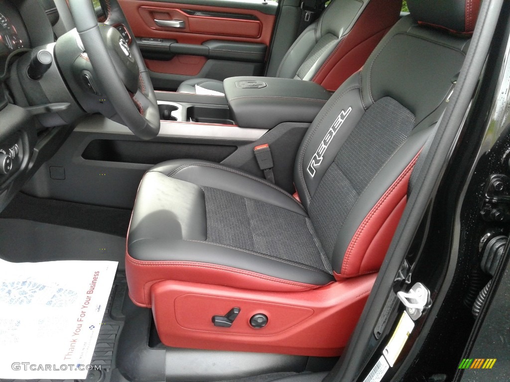 2019 1500 Rebel Crew Cab 4x4 - Diamond Black Crystal Pearl / Black/Red photo #11