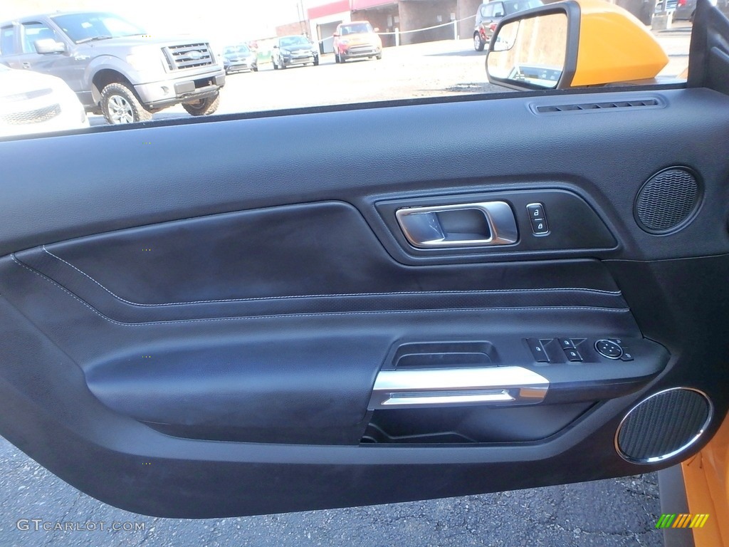 2018 Ford Mustang EcoBoost Premium Convertible Ebony Door Panel Photo #132791369