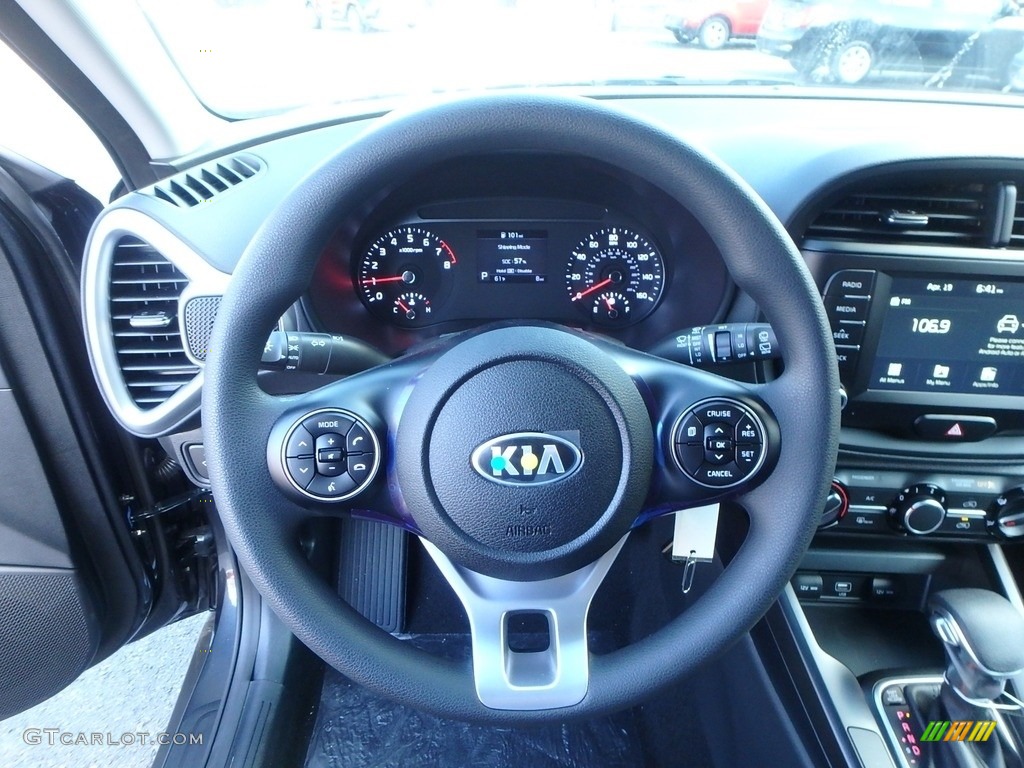 2020 Kia Soul S Gray Two-Tone Steering Wheel Photo #132792617
