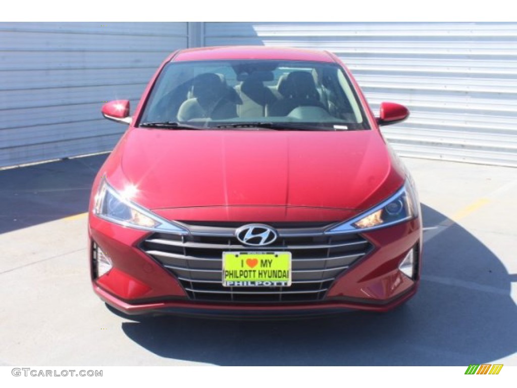 2019 Elantra SEL - Scarlet Red / Beige photo #3