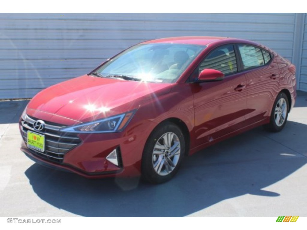 2019 Elantra SEL - Scarlet Red / Beige photo #4