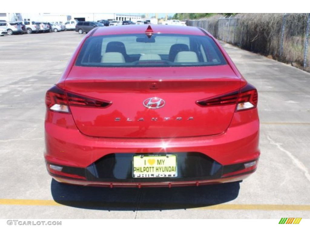 2019 Elantra SEL - Scarlet Red / Beige photo #7