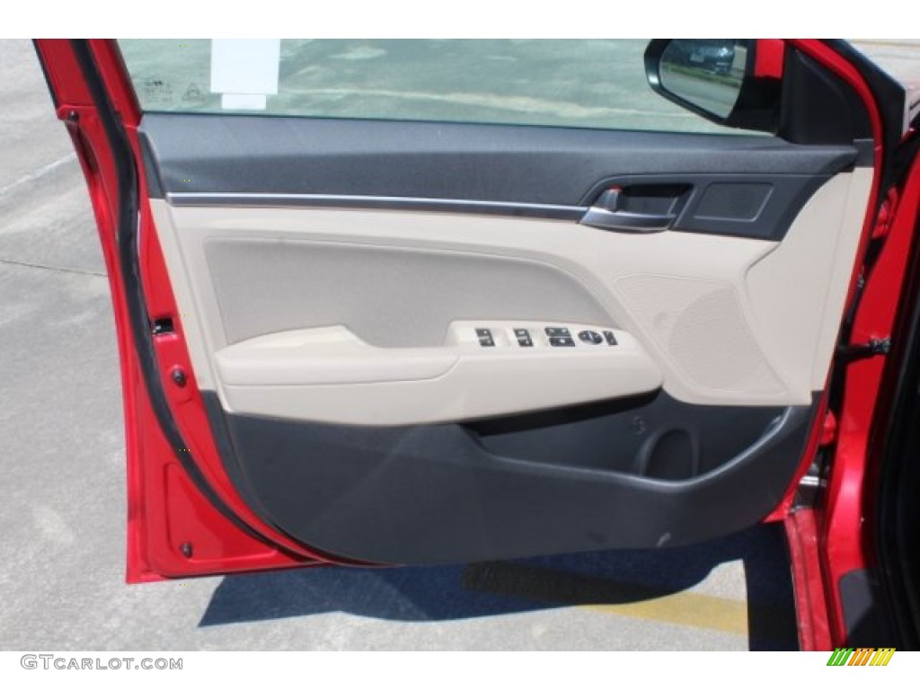 2019 Elantra SEL - Scarlet Red / Beige photo #9