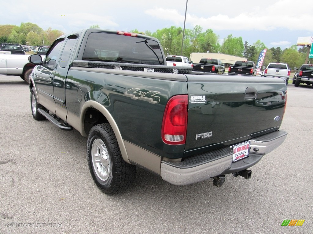 2001 F150 Lariat SuperCab 4x4 - Dark Highland Green Metallic / Medium Parchment photo #3