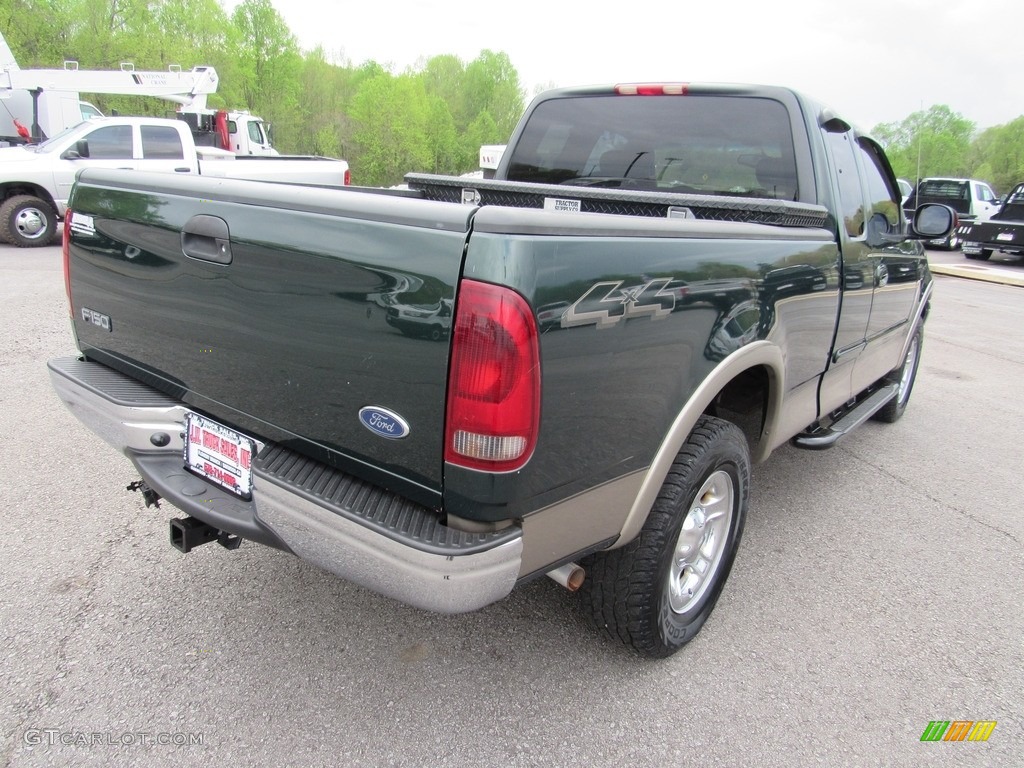 2001 F150 Lariat SuperCab 4x4 - Dark Highland Green Metallic / Medium Parchment photo #5