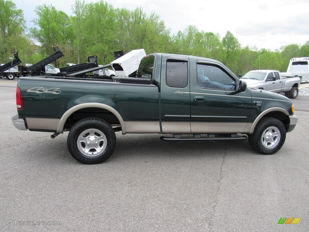 2001 F150 Lariat SuperCab 4x4 - Dark Highland Green Metallic / Medium Parchment photo #6