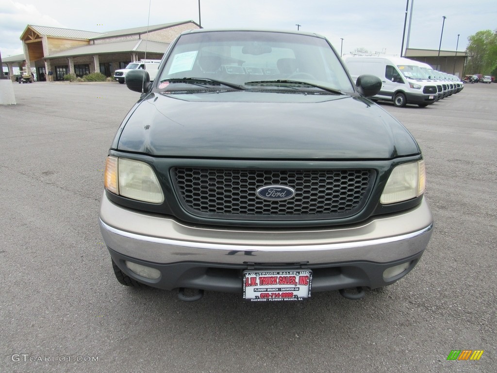 2001 F150 Lariat SuperCab 4x4 - Dark Highland Green Metallic / Medium Parchment photo #8
