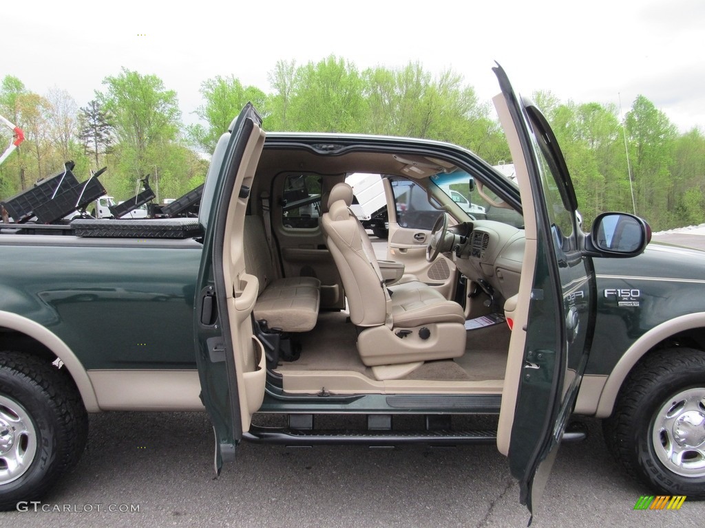 2001 F150 Lariat SuperCab 4x4 - Dark Highland Green Metallic / Medium Parchment photo #23