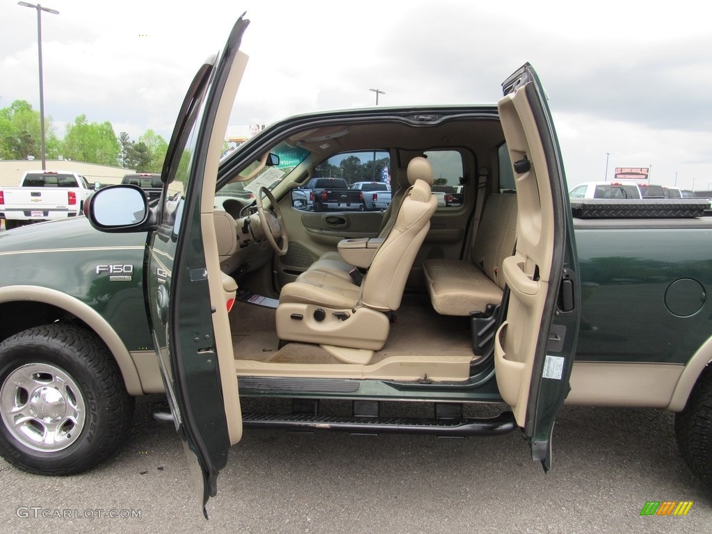 2001 F150 Lariat SuperCab 4x4 - Dark Highland Green Metallic / Medium Parchment photo #27