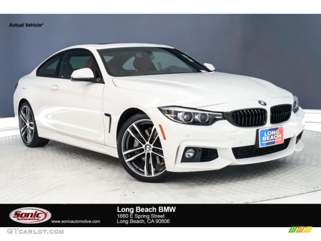 2019 4 Series 440i Coupe - Alpine White / Coral Red photo #1