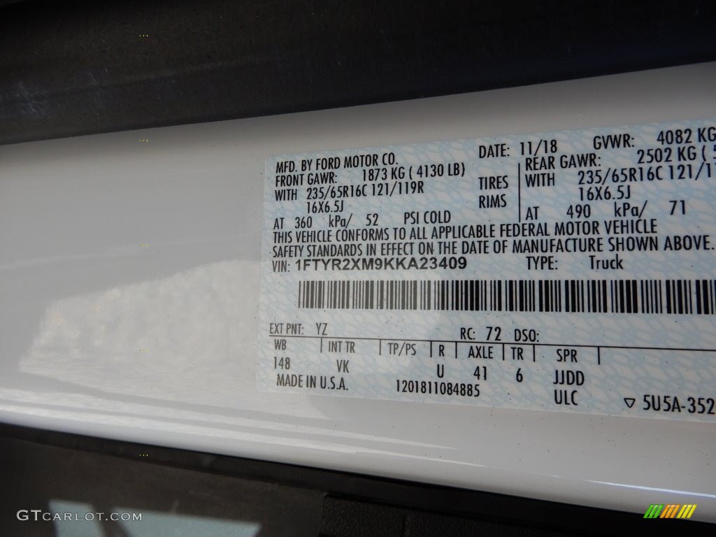 2019 Transit Van 250 HR Long - Oxford White / Pewter photo #18