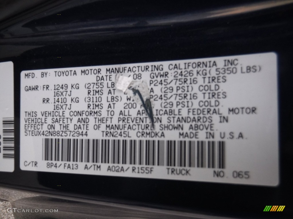 2008 Tacoma Access Cab 4x4 - Indigo Ink Pearl / Graphite Gray photo #27