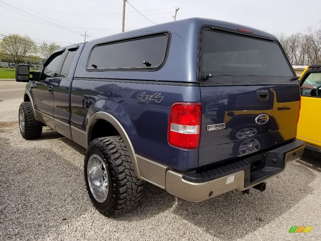 2004 F150 Lariat SuperCab 4x4 - Medium Wedgewood Blue Metallic / Tan photo #4