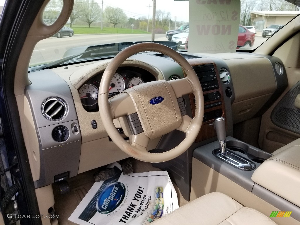 2004 F150 Lariat SuperCab 4x4 - Medium Wedgewood Blue Metallic / Tan photo #11