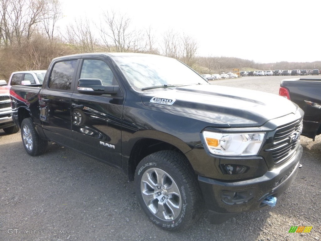 2019 1500 Big Horn Crew Cab 4x4 - Black Forest Green Pearl / Black/Light Mountain Brown photo #2