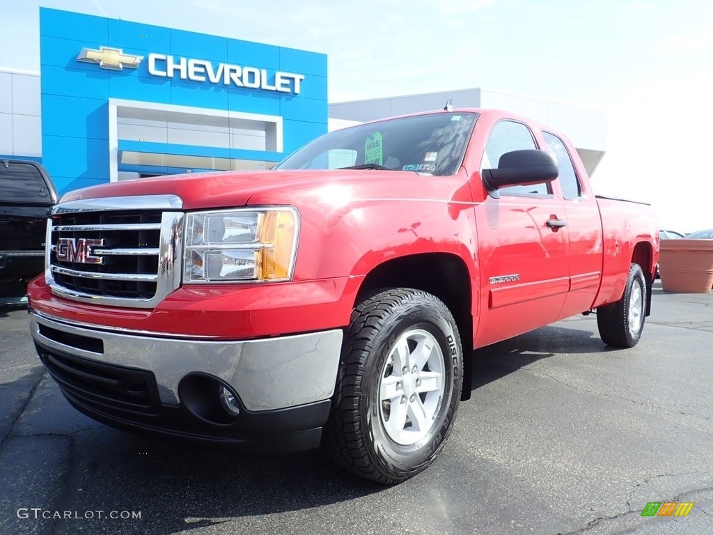 2013 Sierra 1500 SLE Extended Cab 4x4 - Fire Red / Ebony photo #2