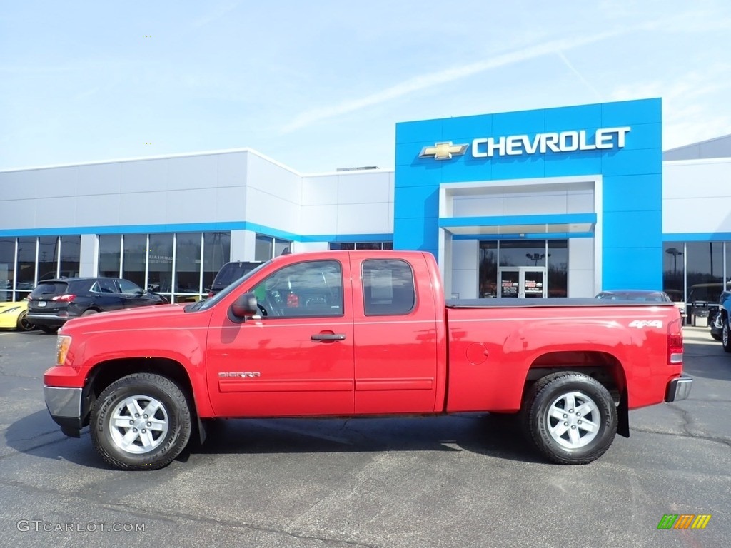 2013 Sierra 1500 SLE Extended Cab 4x4 - Fire Red / Ebony photo #3